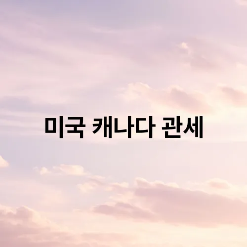 미국 캐나다 관세