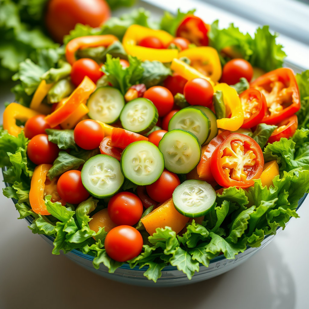 대부분의 채소는 퓨린 함량이 낮고 비타민과 미네랄이 풍부하여 통풍 환자의 건강한 식단에 필수적입니다. 균형 잡힌 식사의 중요성을 나타냅니다.