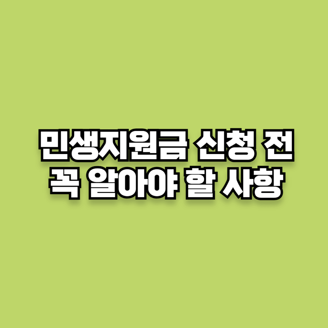 민생지원금, 신청 전 꼭 알아야 할 사항