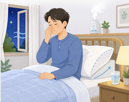 잠들기 전 코막힘
