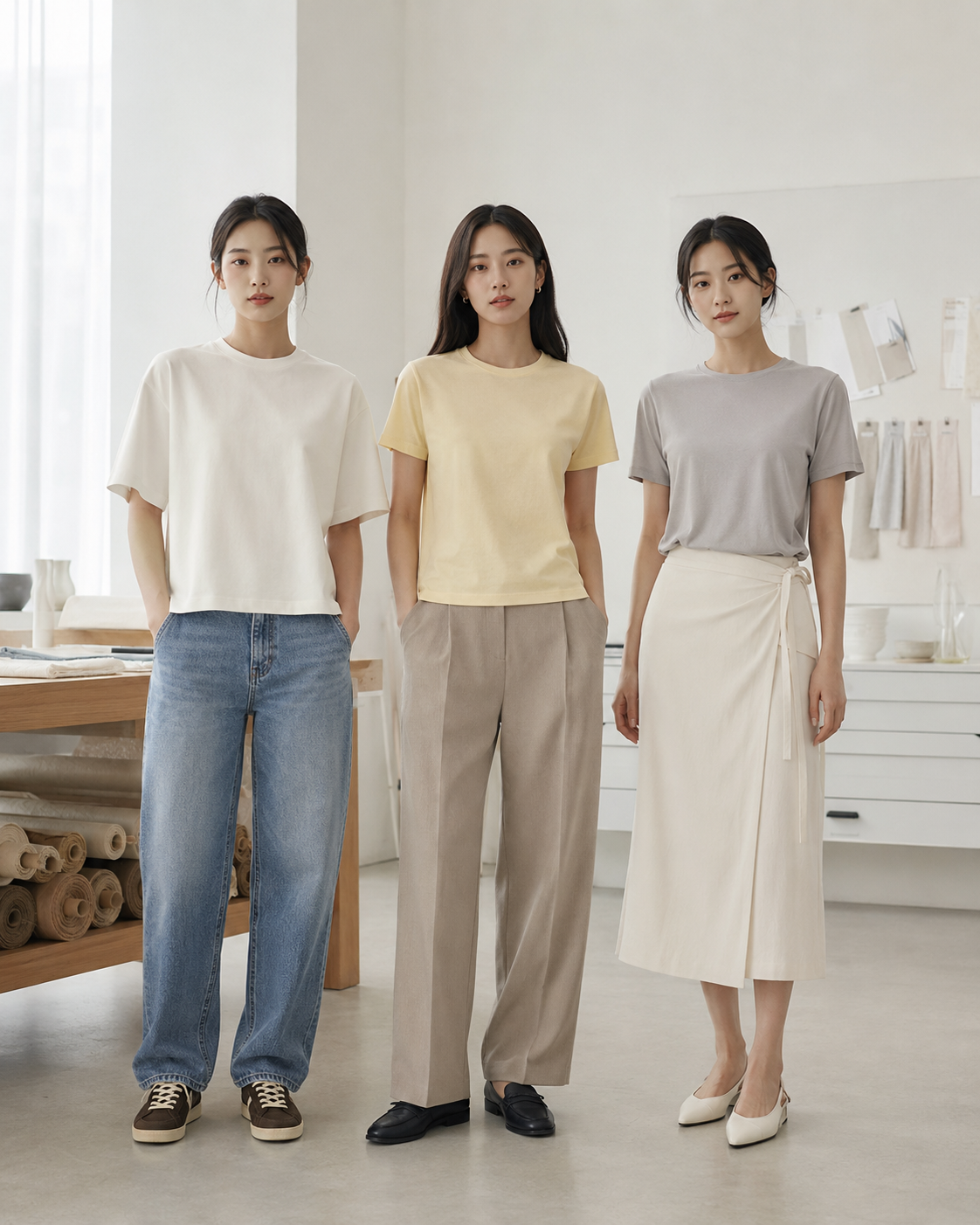 결론부터: 숫자 하나보다 '원단 무게와 입는 방식'을 함께 보세요에서 형태·비율·활용 포인트의 차이를 비교한 이미지입니다.