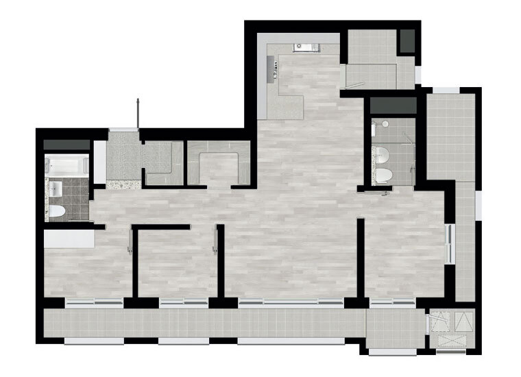 천안 롯데캐슬 더 청당 - 84B 확장 평면도