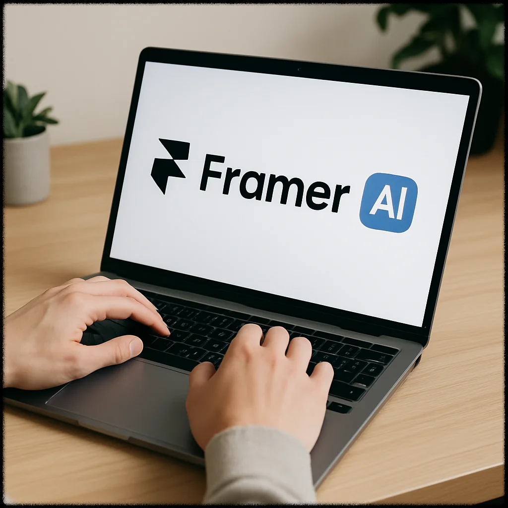 Framer AI로 웹사이트 디자인을 준비 중인 모습