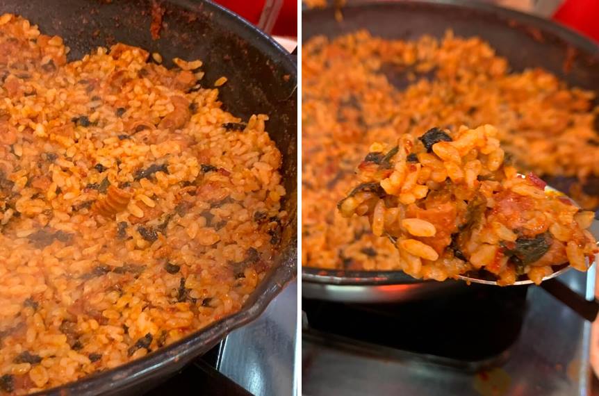 곱창과 야채가 씹혀 맛있는 볶음밥