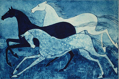 달리는 말들