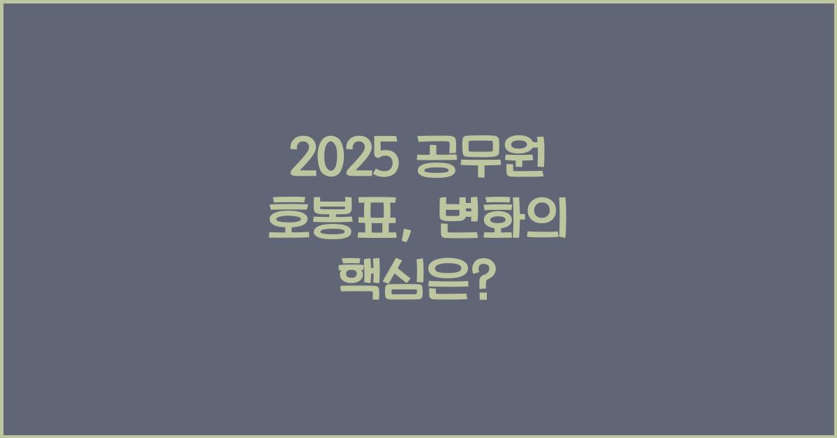 2025 공무원 호봉표