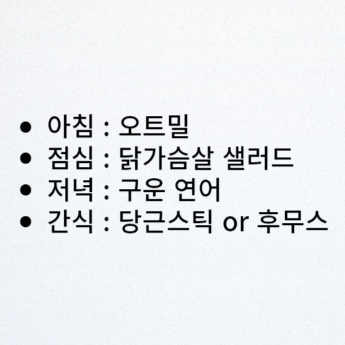 다이어트 식단 추천 : 월요일