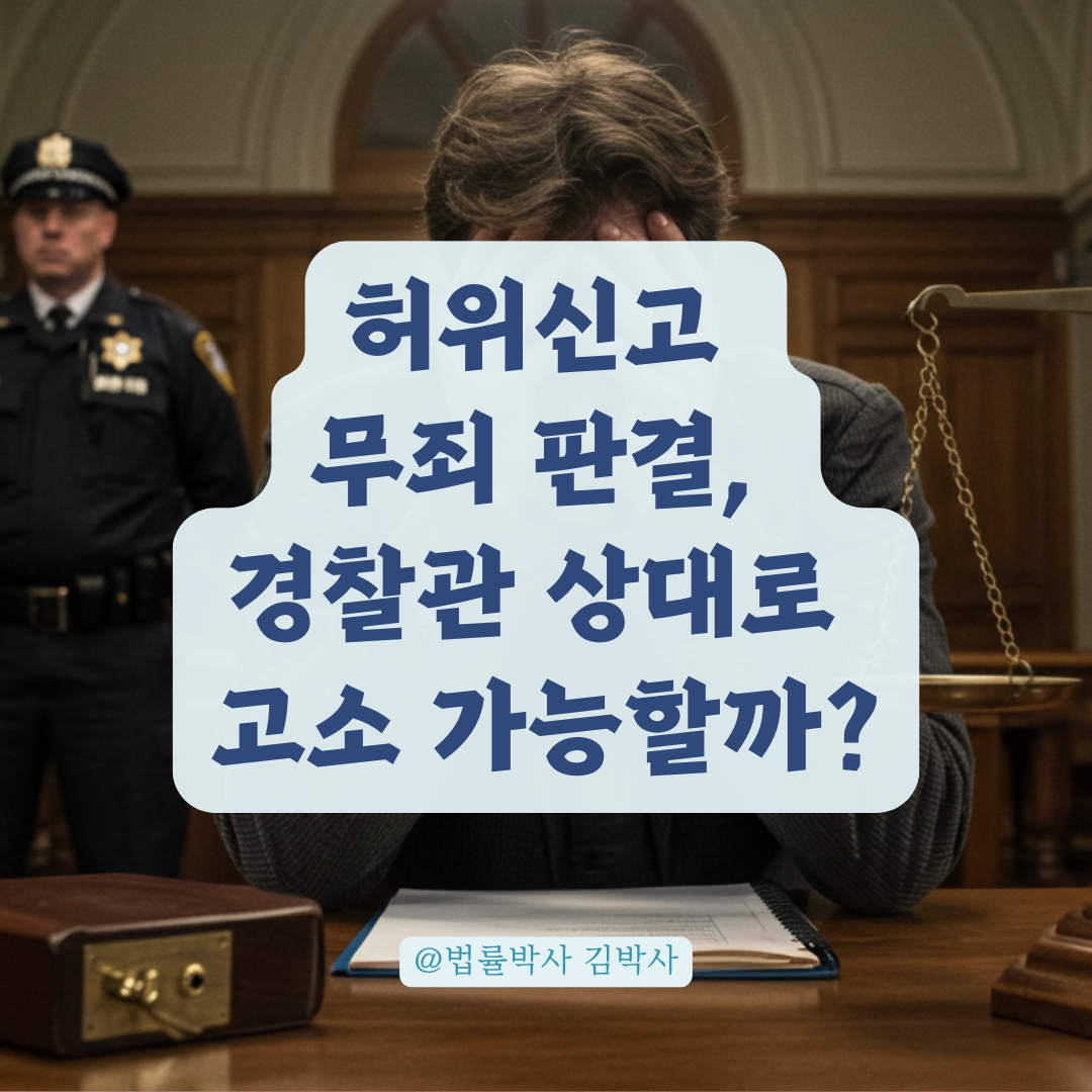 허위신고로 무죄 판결받았다면? 경찰관 상대로 고소 가능한지 정리.