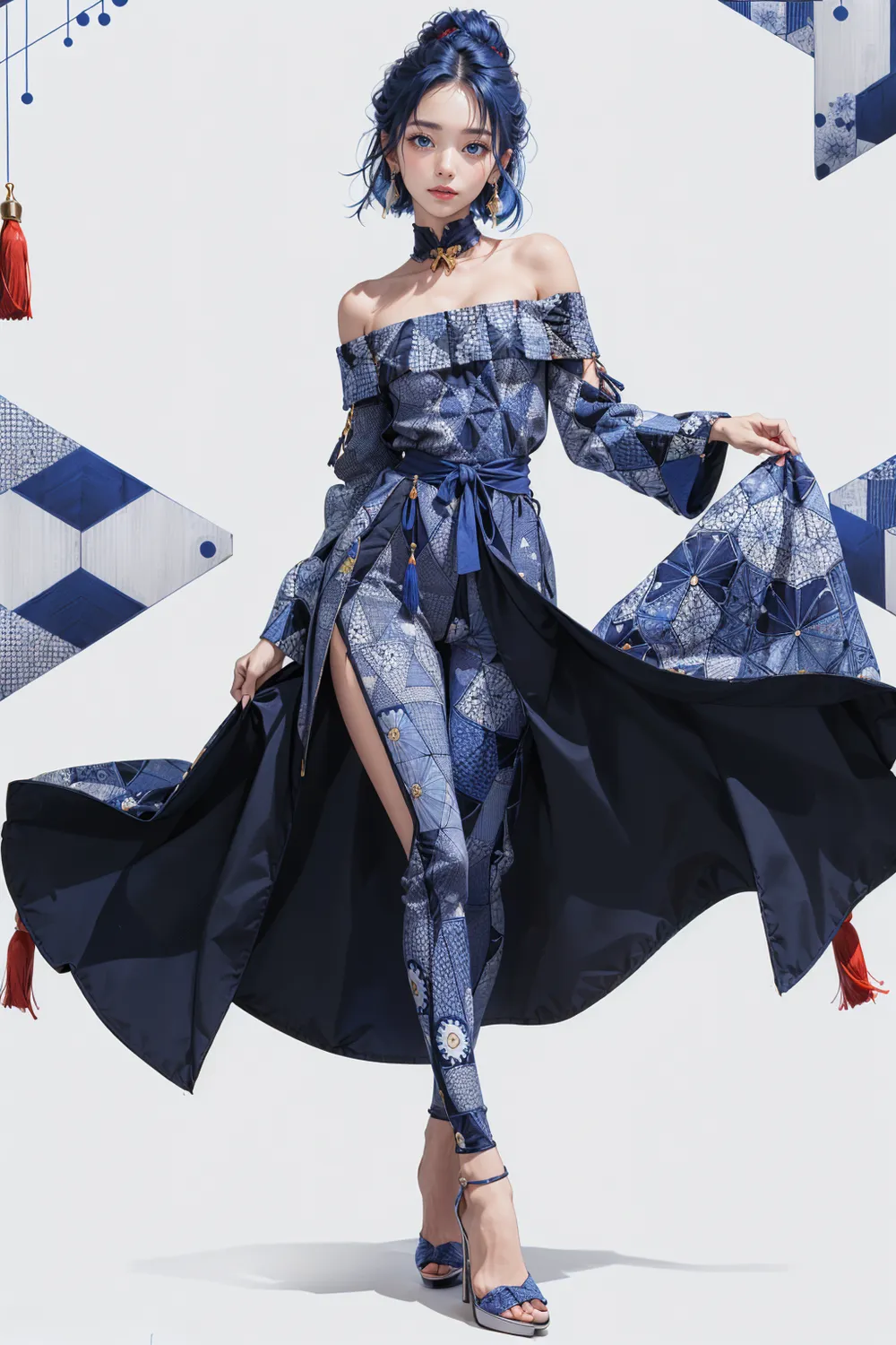 AI 그림 - 배경과 옷에 패턴넣기