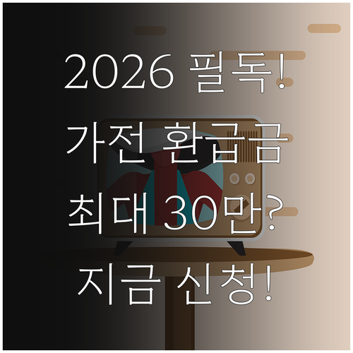 2026년 고효율 가전제품 구매비용 ..