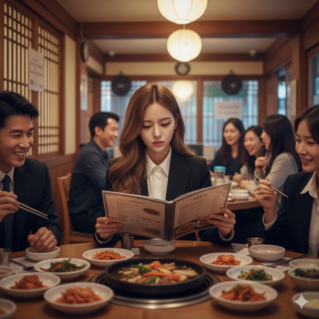 외식 자리에서 살 안찌는 메뉴 선택하는 사진