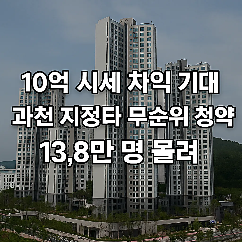과천 무순위 청약 5억 분양, 신혼희망타운 시세차익 10억