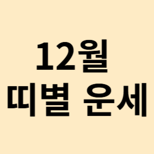 2024년 12월 띠별 운세