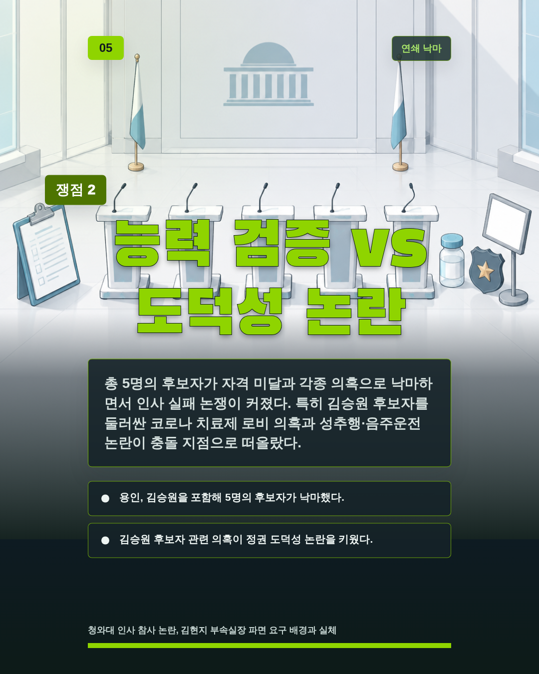 능력 검증 vs 도덕성 논란