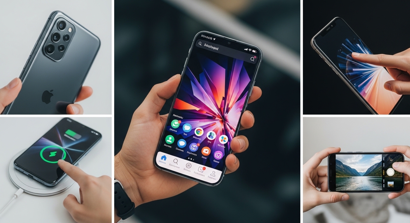 스마트폰을 조작하는 사진