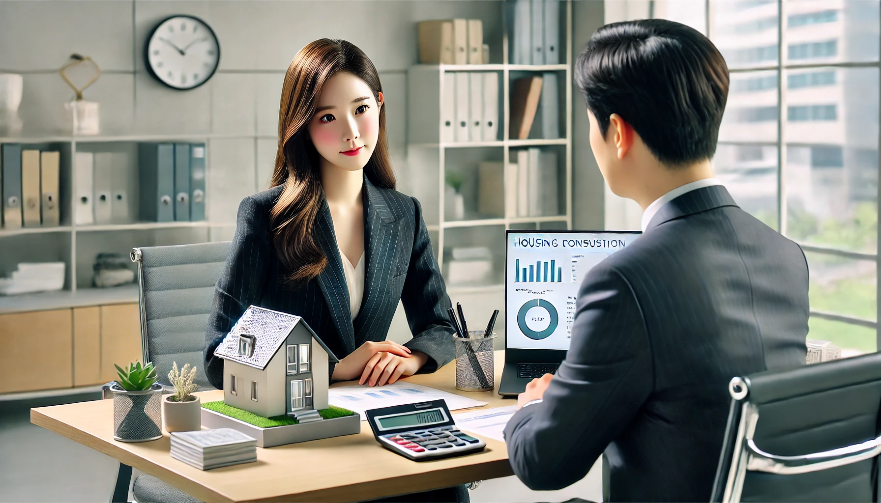 주택연금 혜택 관련 상담하는 이미지