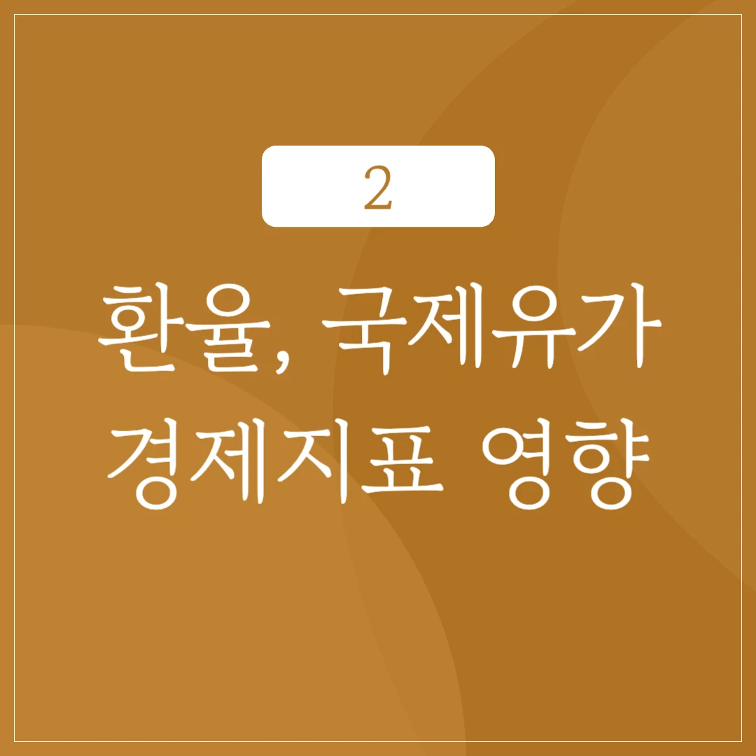 환율, 국제유가, 경제지표의 영향
