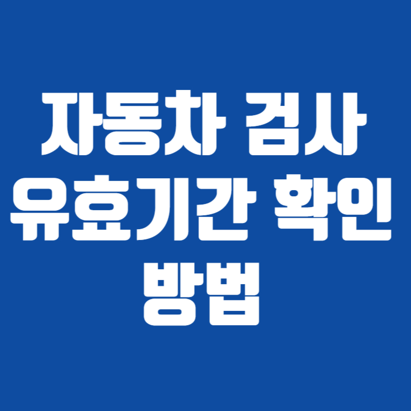 자동차 검사 유효기간 확인 방법
