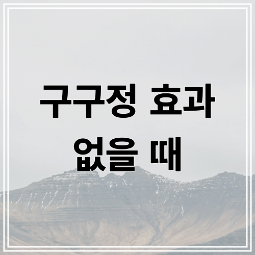 구구정 효과 없을 때