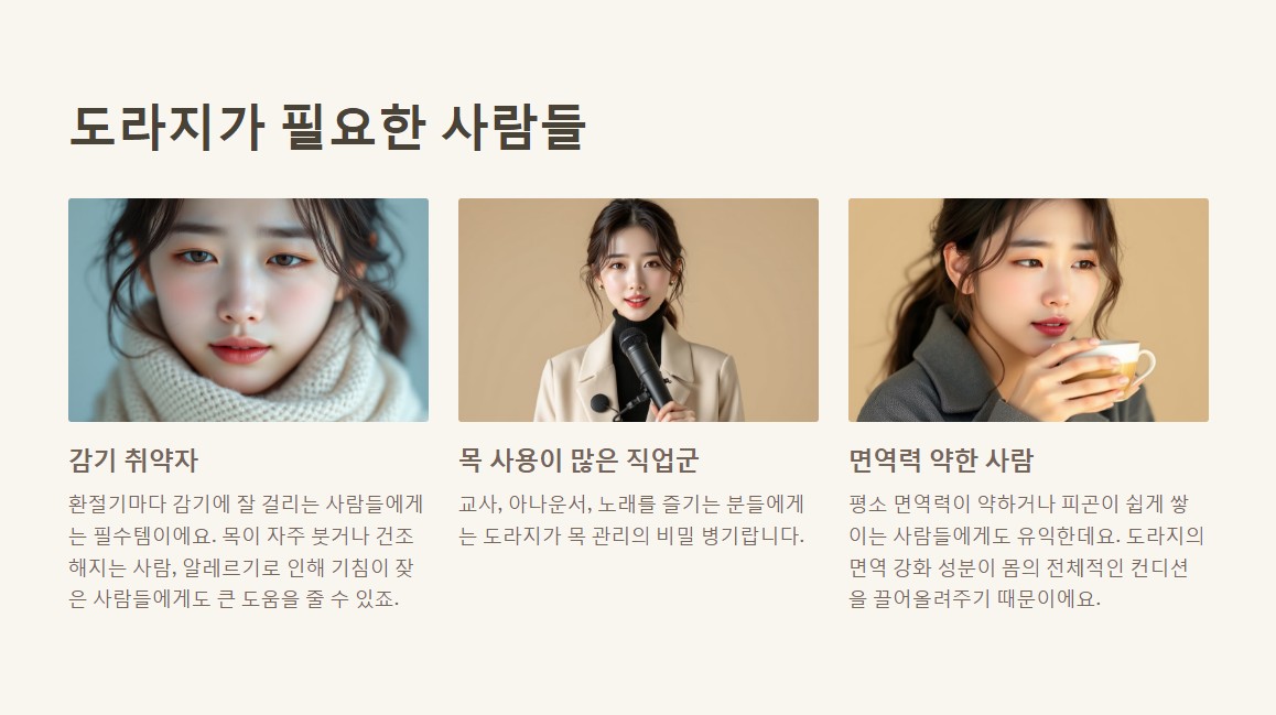 2. 도라지가 필요한 사람들