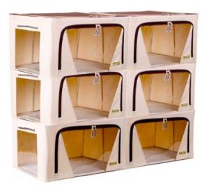 마이닝 모던 리빙박스 66L, 베이지, 6개