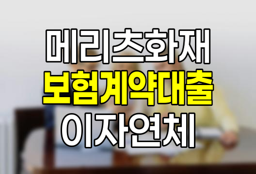 메리츠화재 보험계약대출 이자 연체 처리 방식