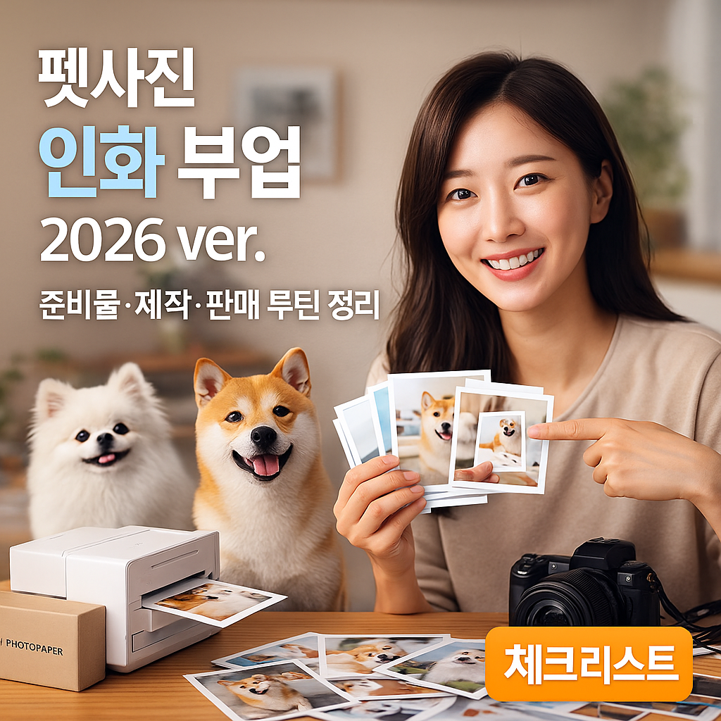 펫사진 인화 부업 2026 ver. | 준비물·제작·판매 루틴 정리