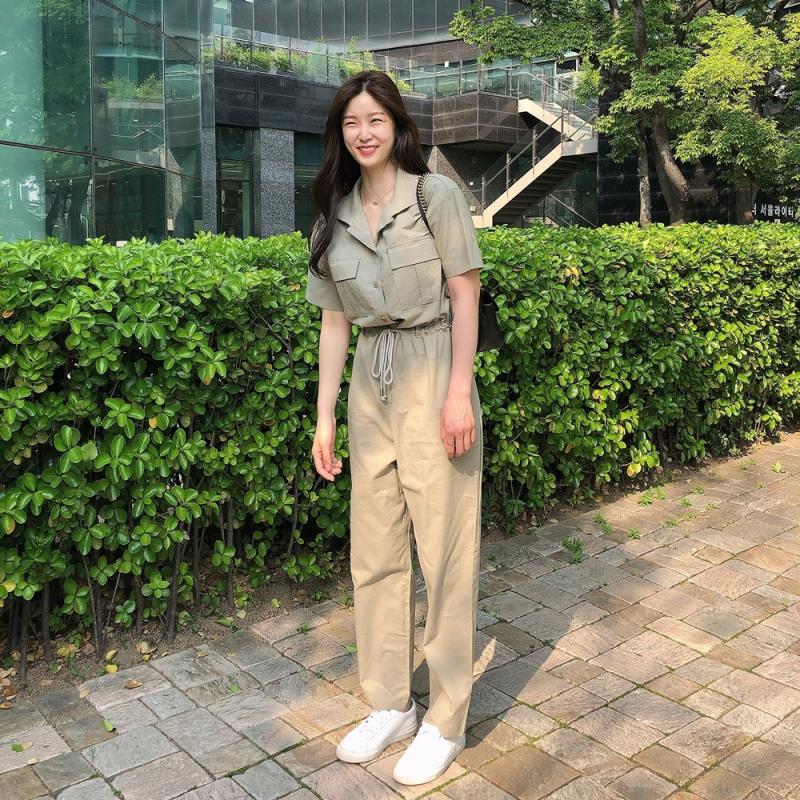 여름 여성 반팔 점프수트 빅사이즈