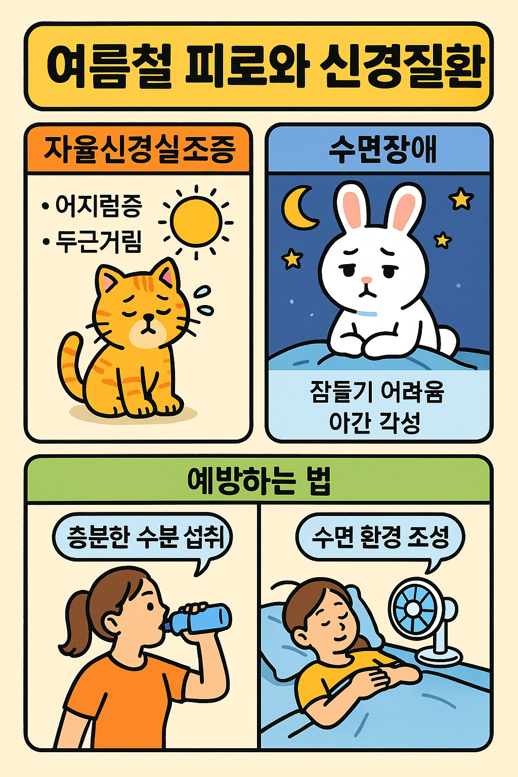 여름철 피로와 신경질환 관련 이미지