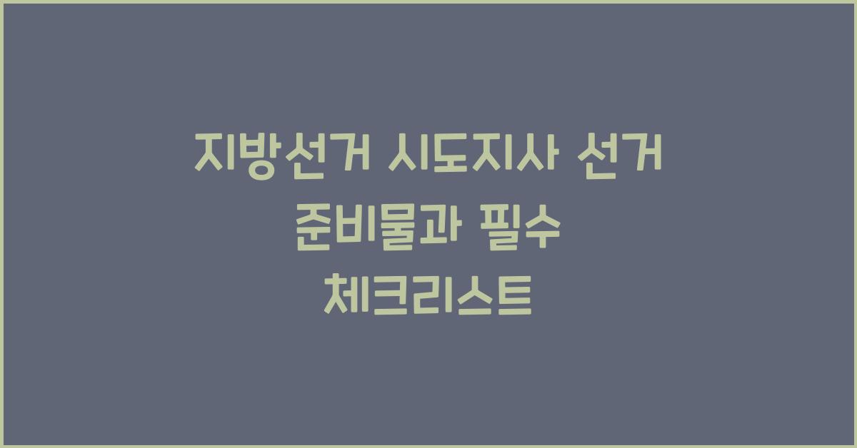 지방선거 시도지사 선거