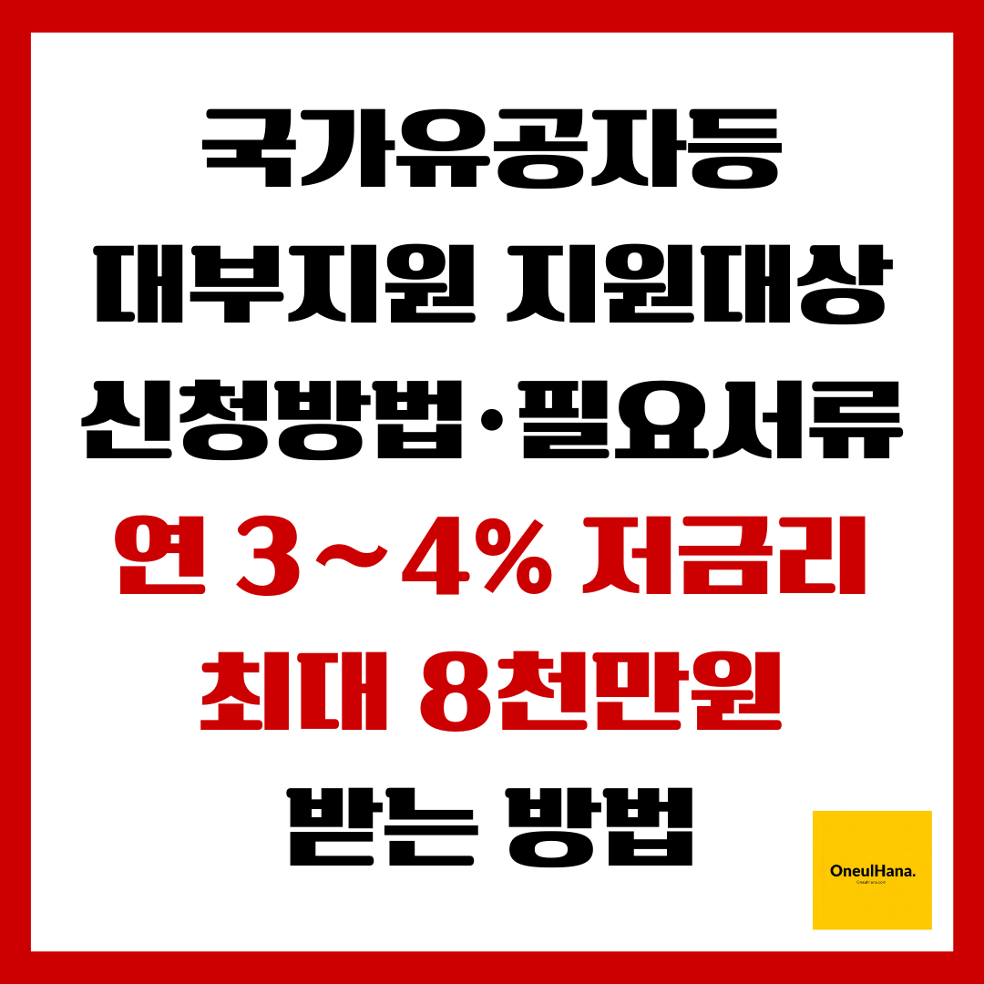 국가유공자등 대부지원 지원대상,신청방법,필요서류
