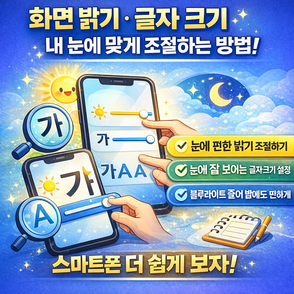 화면 밝기·글자 크기 내 눈에 맞게 조절하는 방법