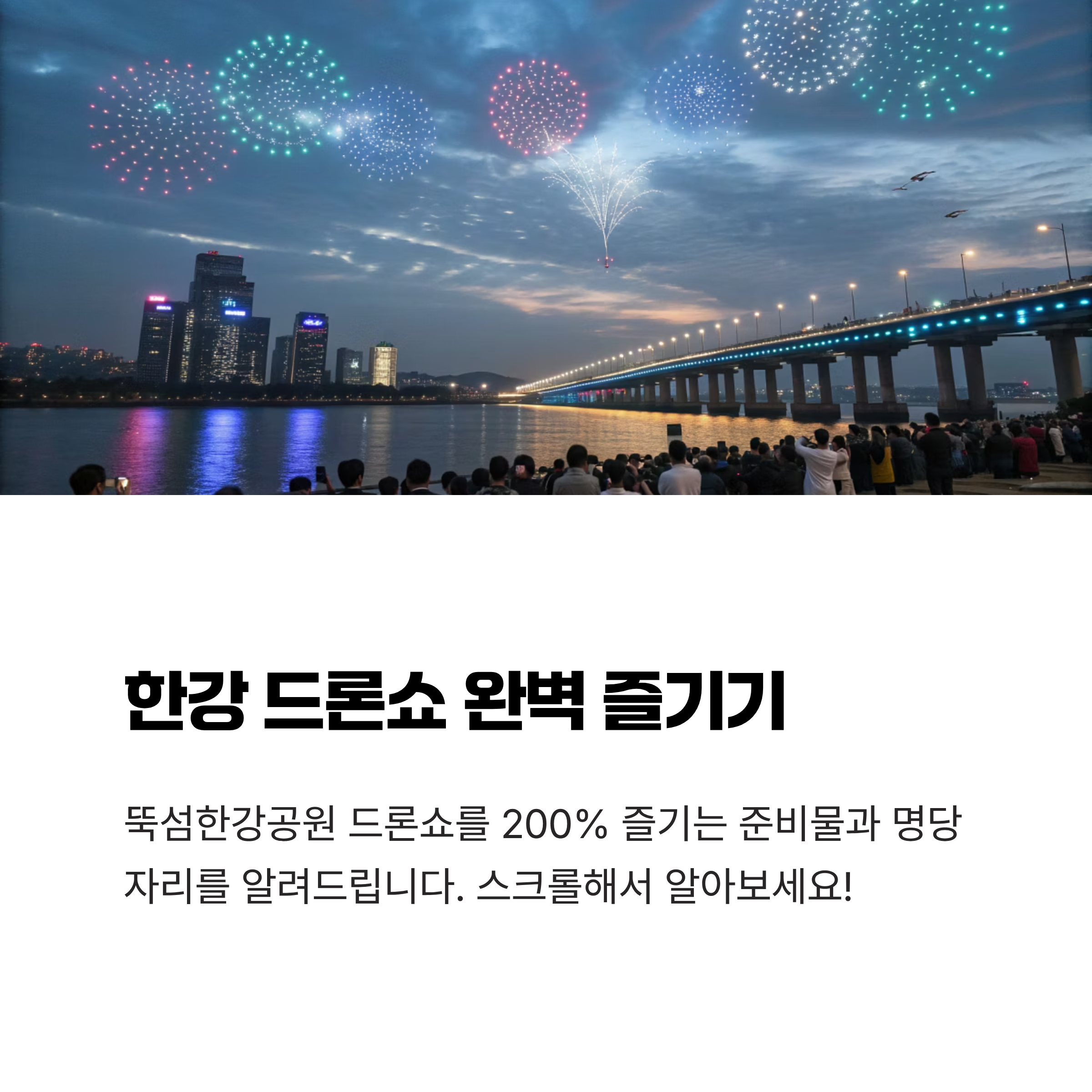 뚝섬한강공원 드론쇼 준비물 및 명당자리