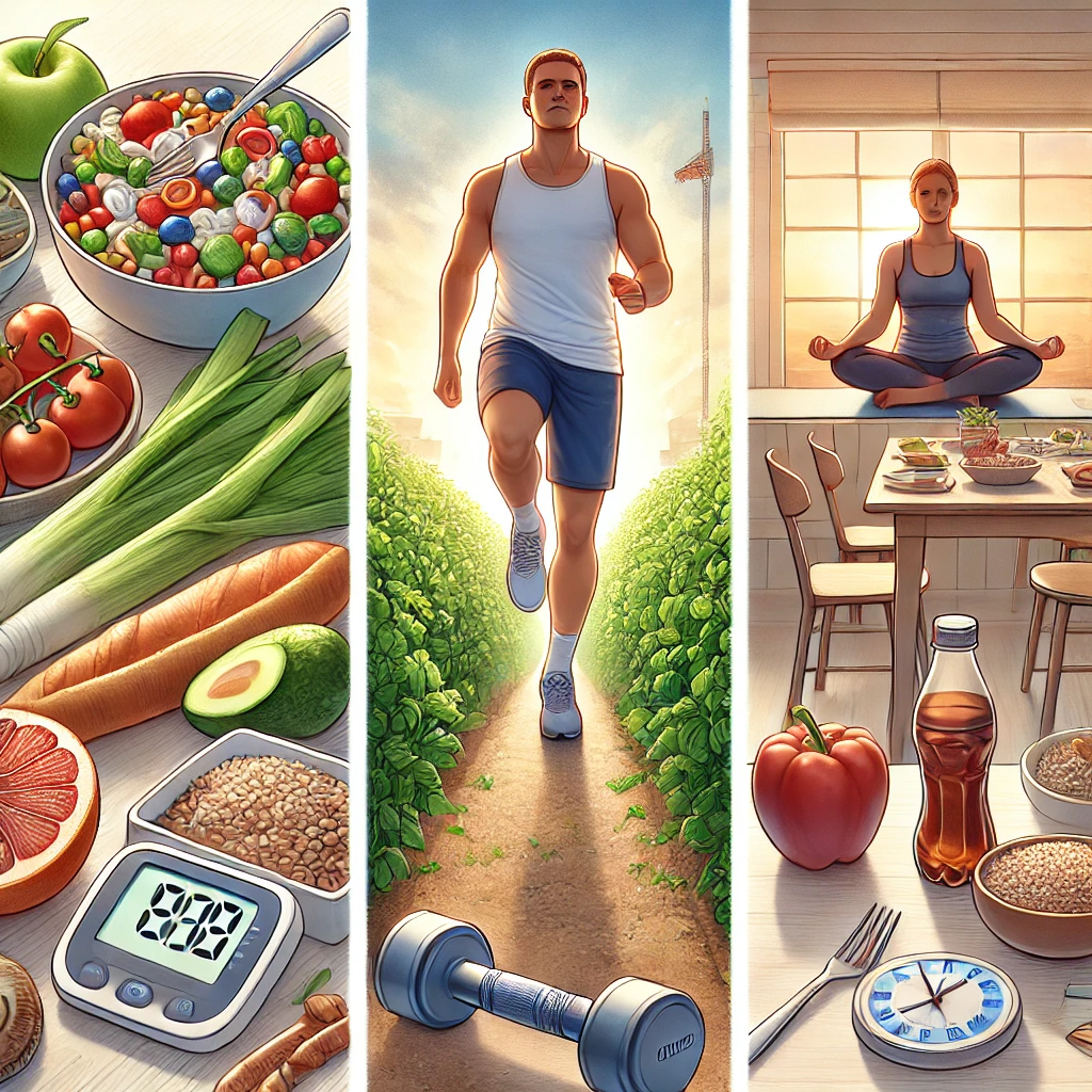 당뇨-환자가-운동-요가-등으로-건강-관리하는-사진