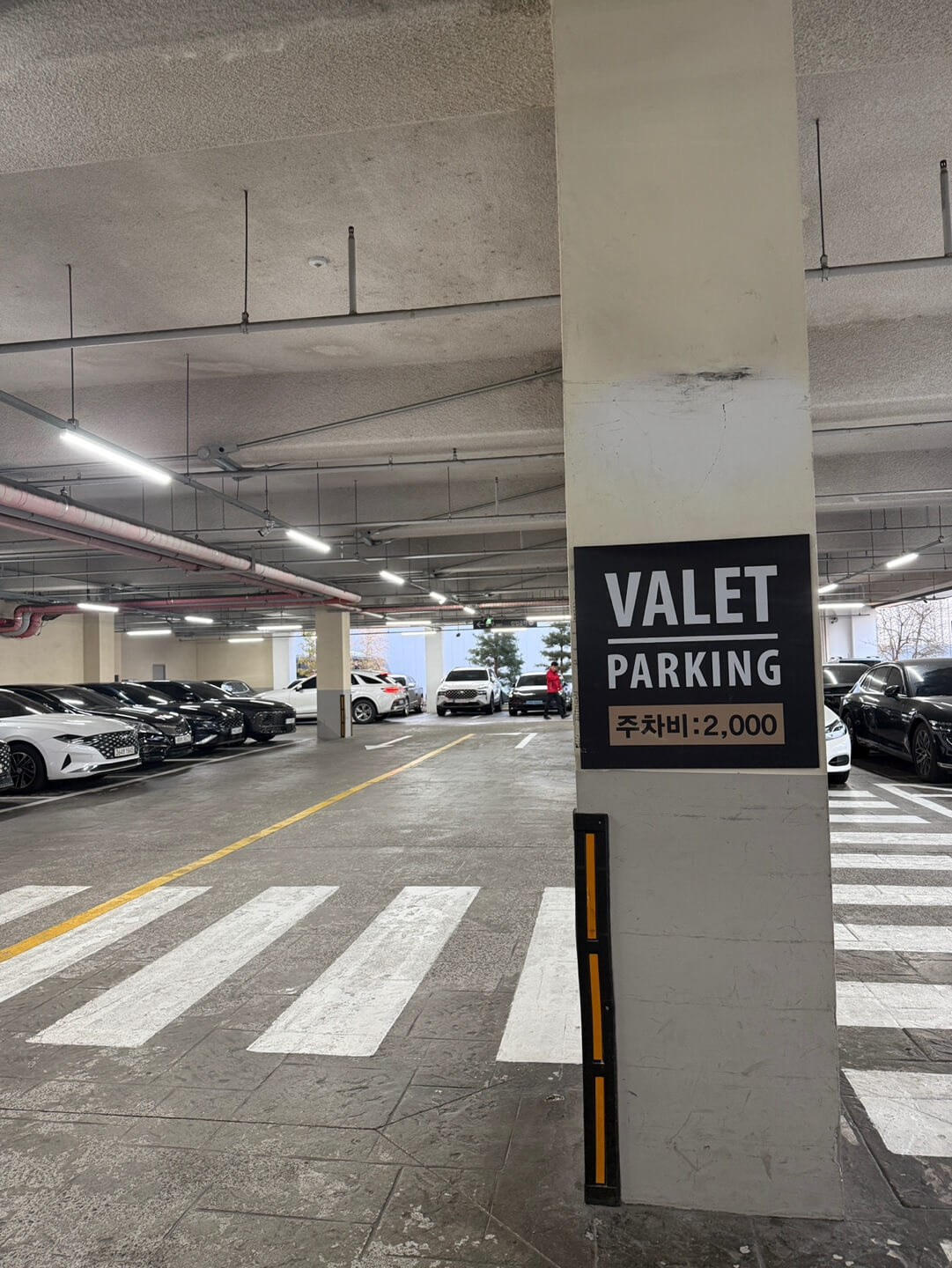 판교 돼지갈비 맛집 천지연 발렛 주차 가능한 주차장 모습