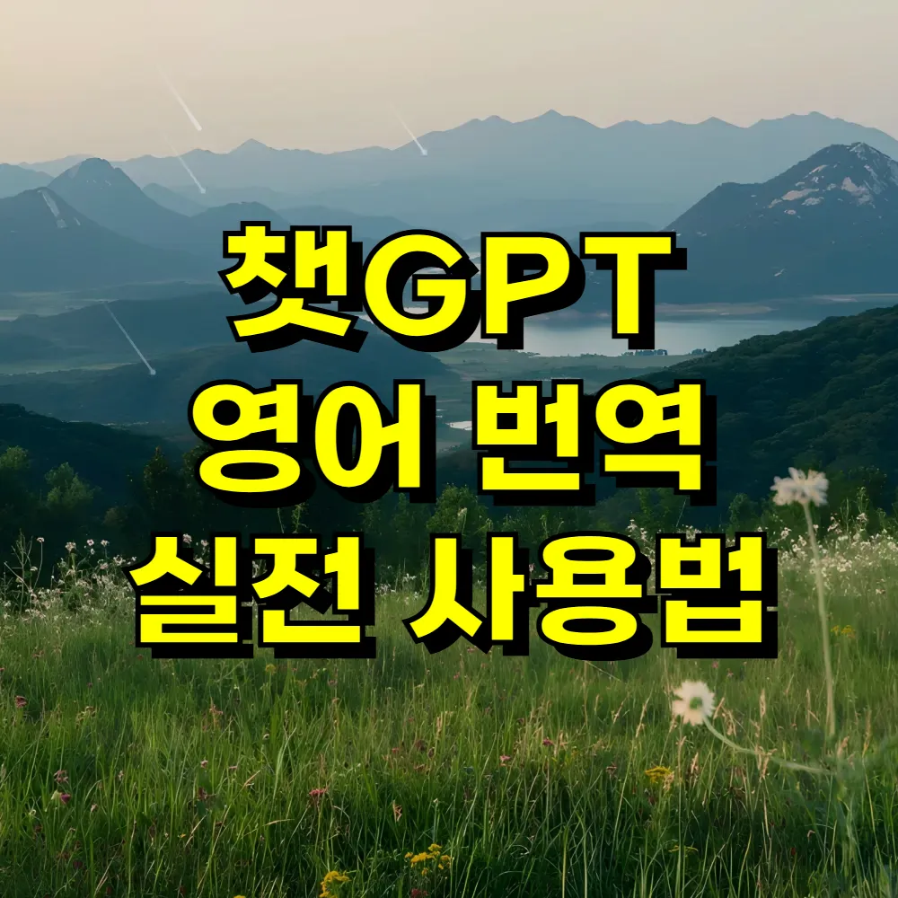 챗GPT 영어 번역 실전 사용법