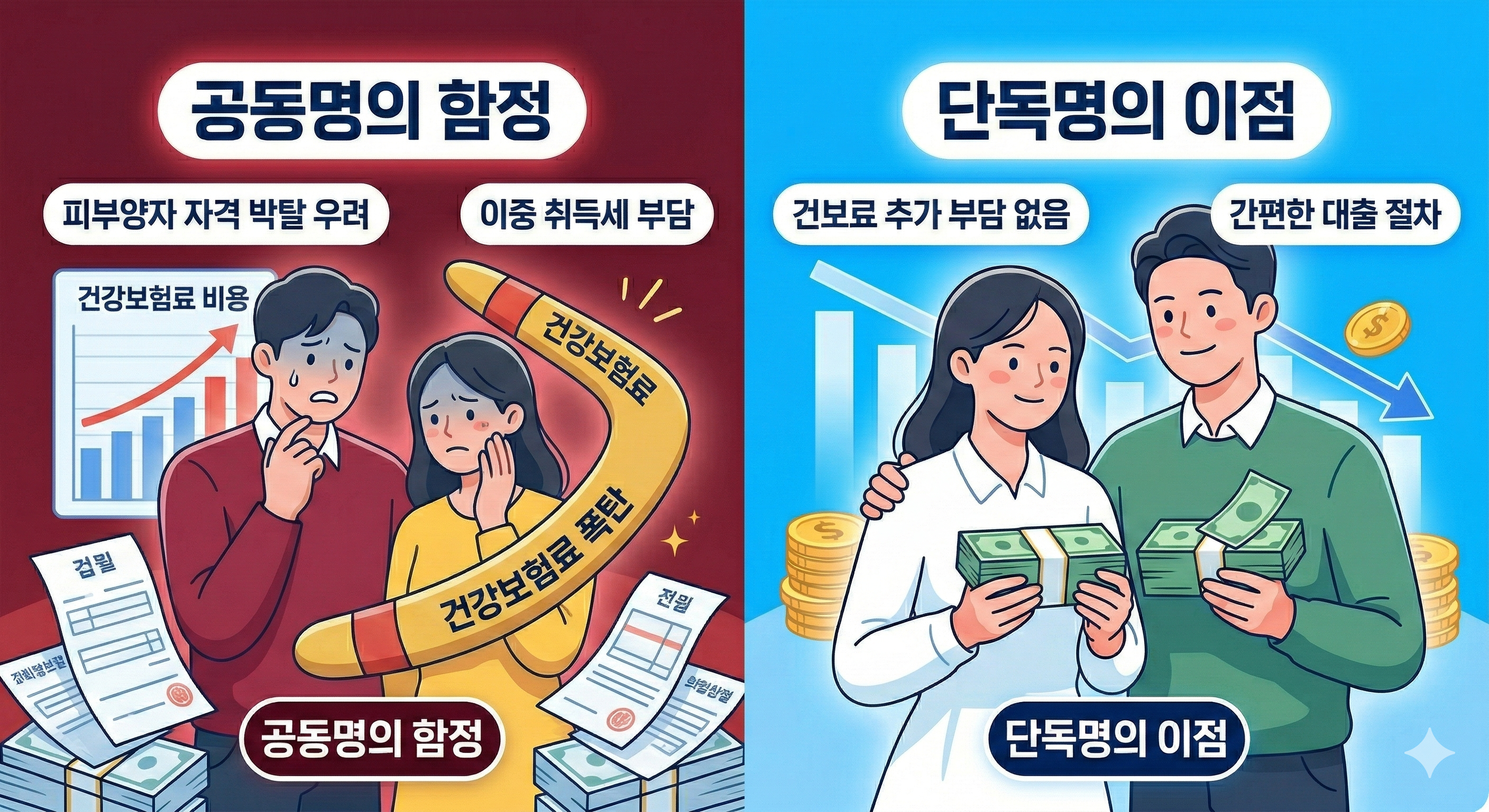 부동산 공동명의 시 주의사항 및 건강보험료 피부양자 자격 기준