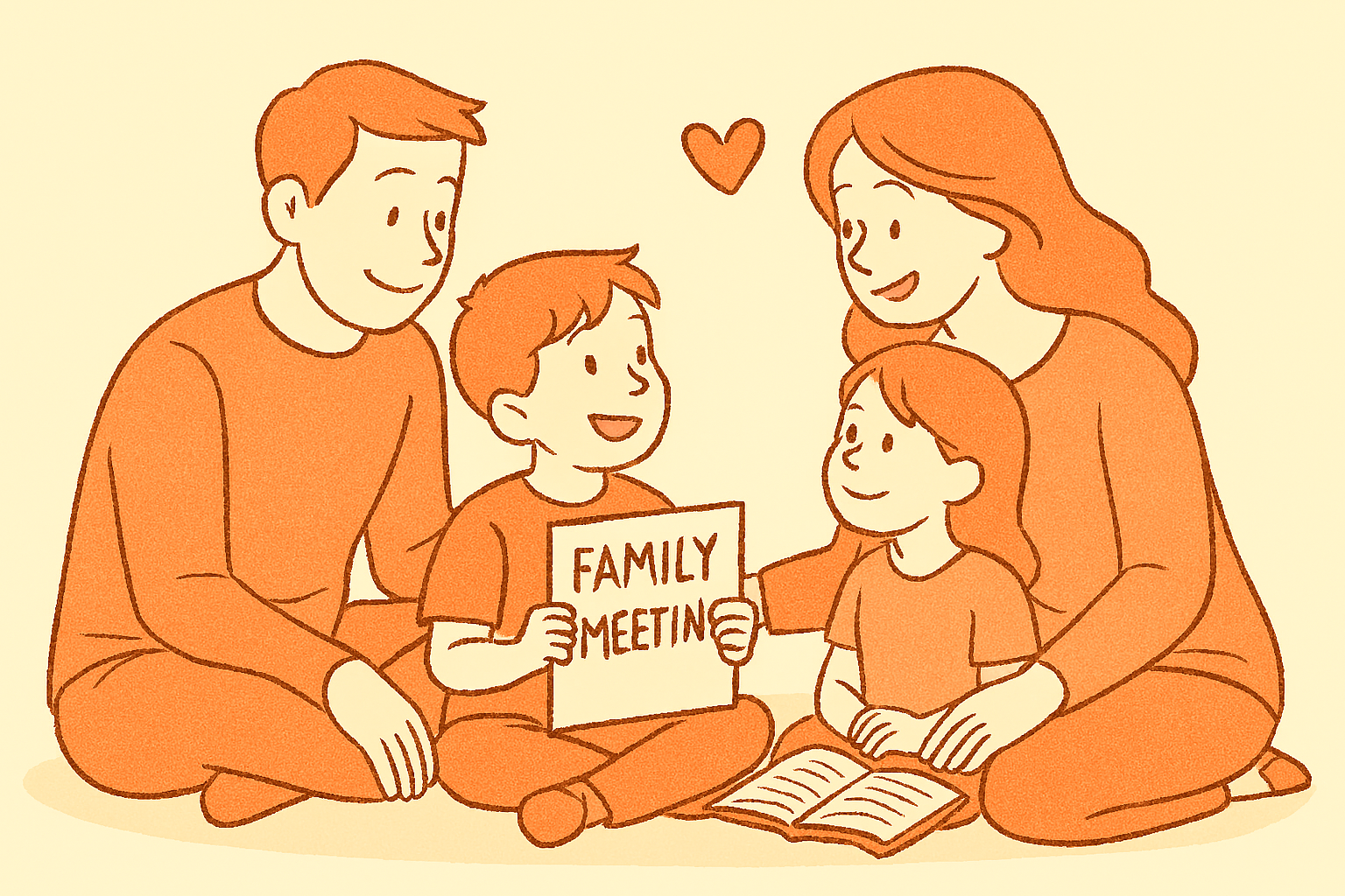 놀이처럼 가족 회의를 즐기는 따뜻한 순간