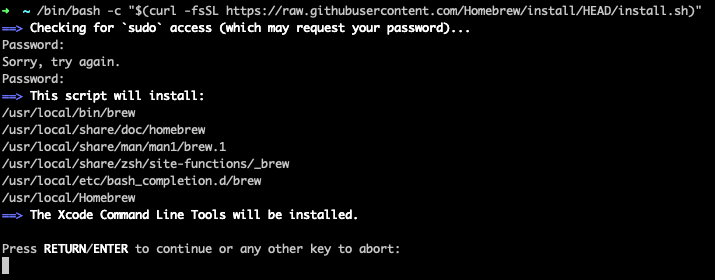 Homebrew Installation Command Terminal
