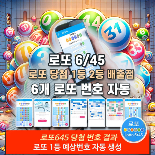 로또 1등 당첨예상번호 자동으로 로또번호 생성하는 로또645