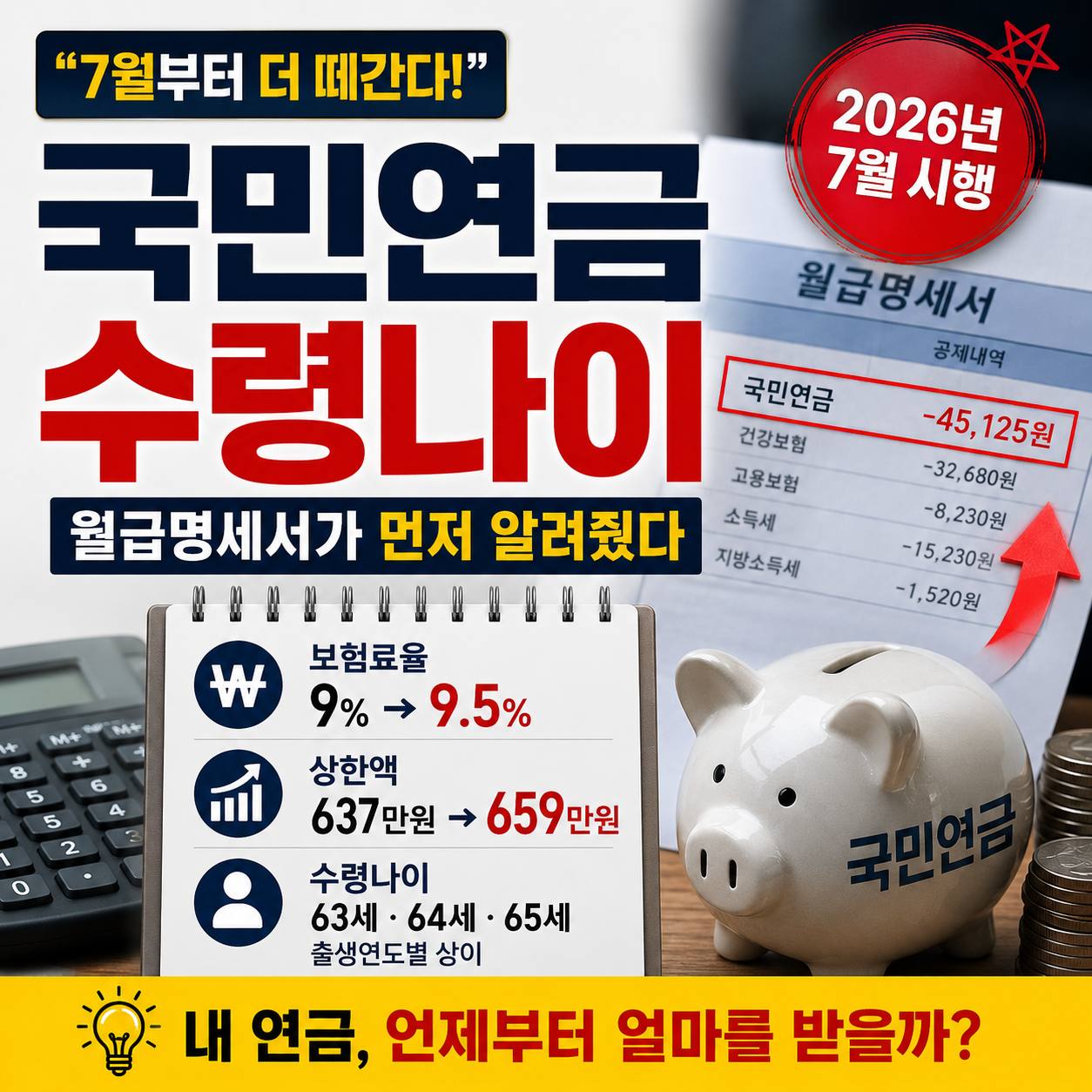 2026 국민연금 인상과 국민연금수령나이 총정리