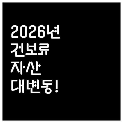 2026년 건강보험료 자산 기반 부과..