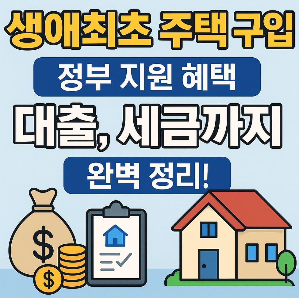 🏡 생애최초 주택 구입: 정부 지원 혜택, 대출, 세금까지 완벽 정리!