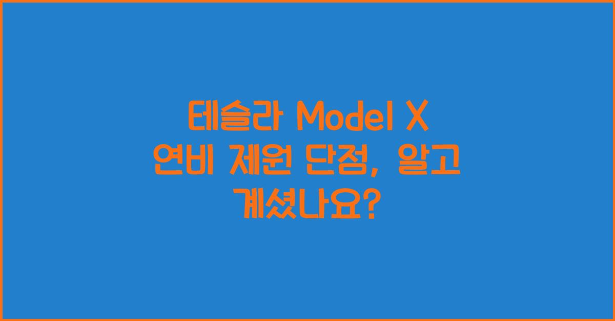 테슬라 Model X 연비 제원 단점