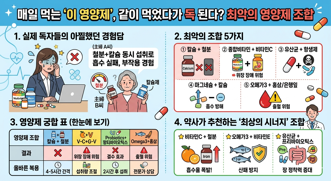 최악의영양제조합, 영양제궁합, 영양제좋은조합