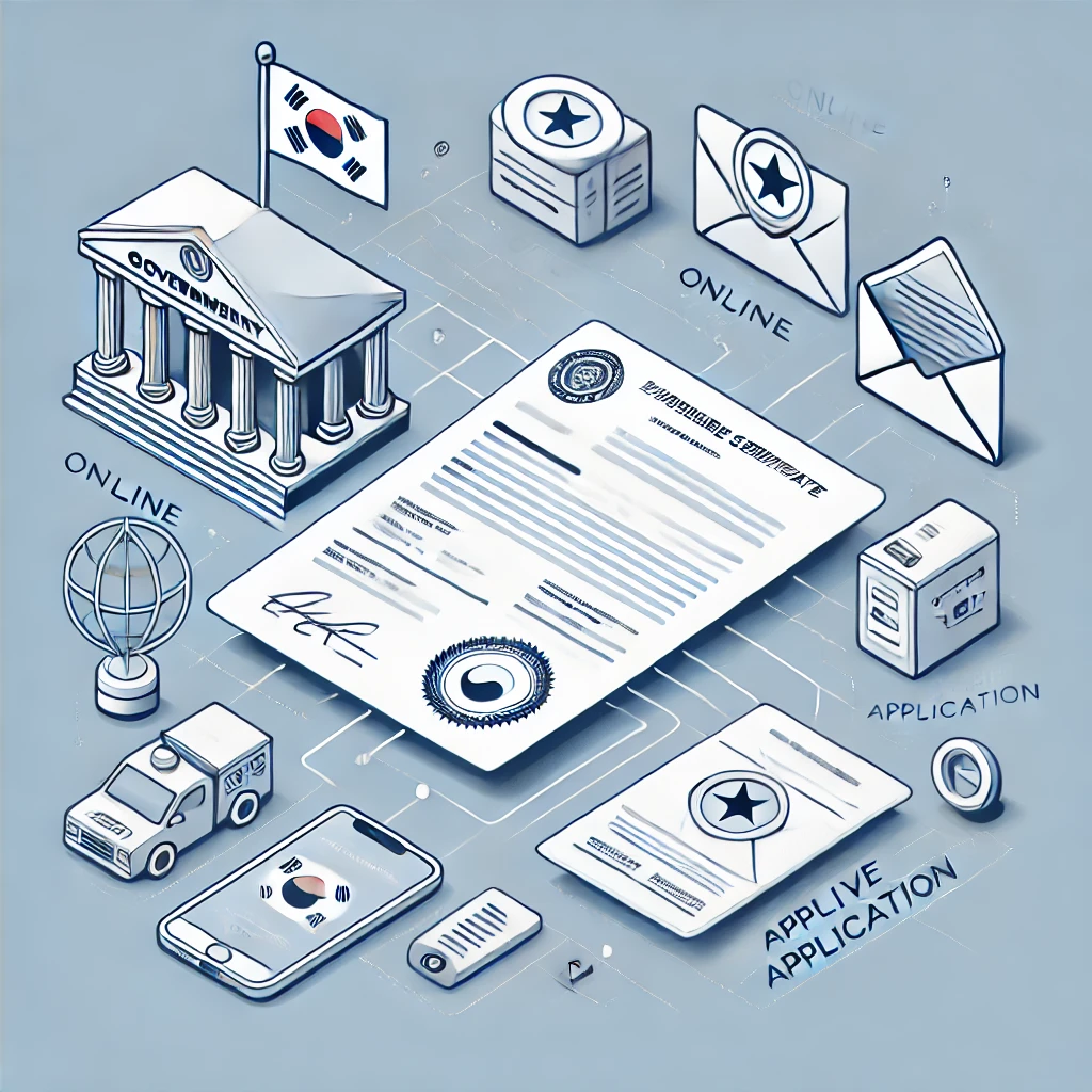 전역증 재발급 과정을 상징하는 깔끔한 디지털 일러스트