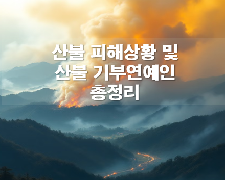 산불 피해상황 및 산불 기부연예인 총정리