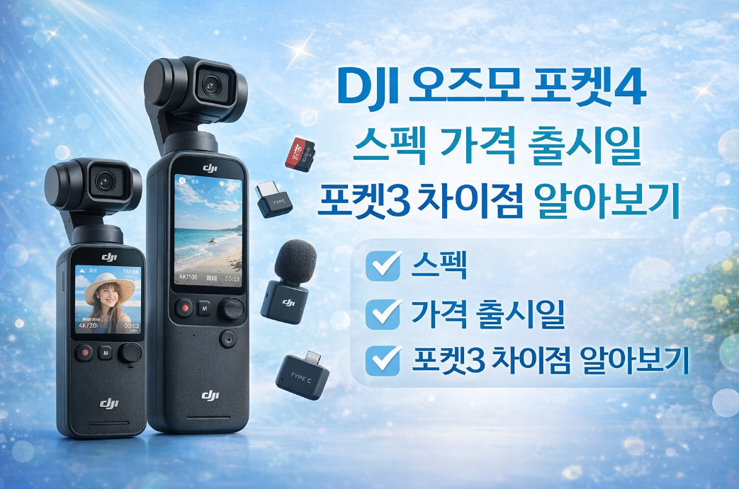 DJI 오즈모 포켓4 vs 포켓3, 이것만 알면 끝