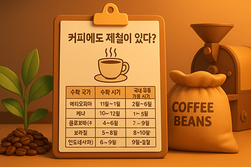 커피의 제철에 관해 정리한 웹툰