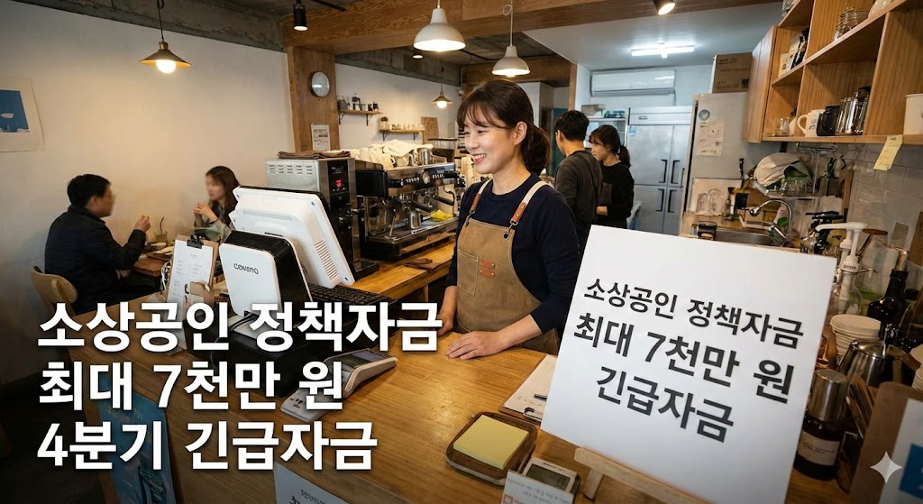 4분기 소상공인 정책자금 긴급경영안정자금 7천만 원